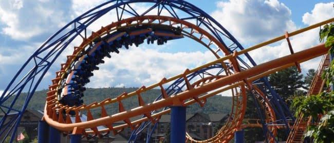 The Steamin' Demon roller coaster at Great Escape.