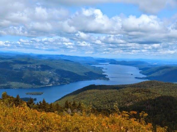 View of Lake George from a mountain trail.