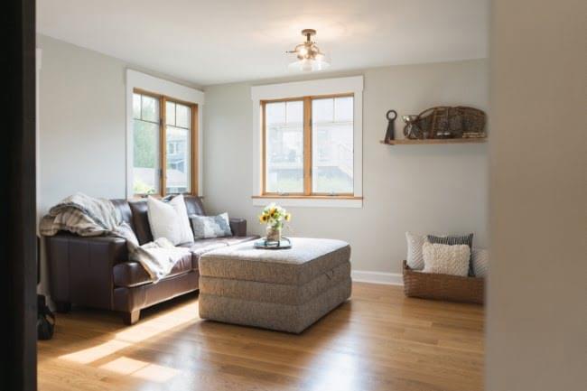 Den with smart TV and sleeper couch.